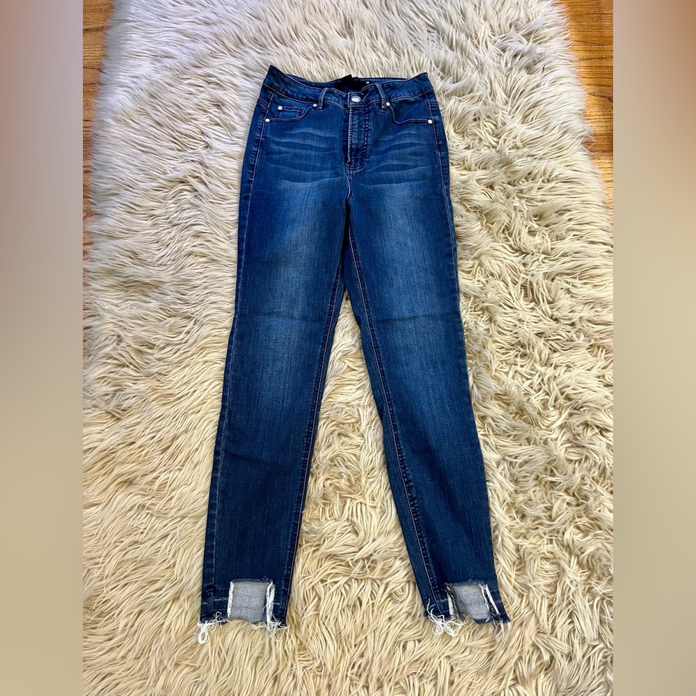 Harper Womens Skinny Raw Step Hem Jeans